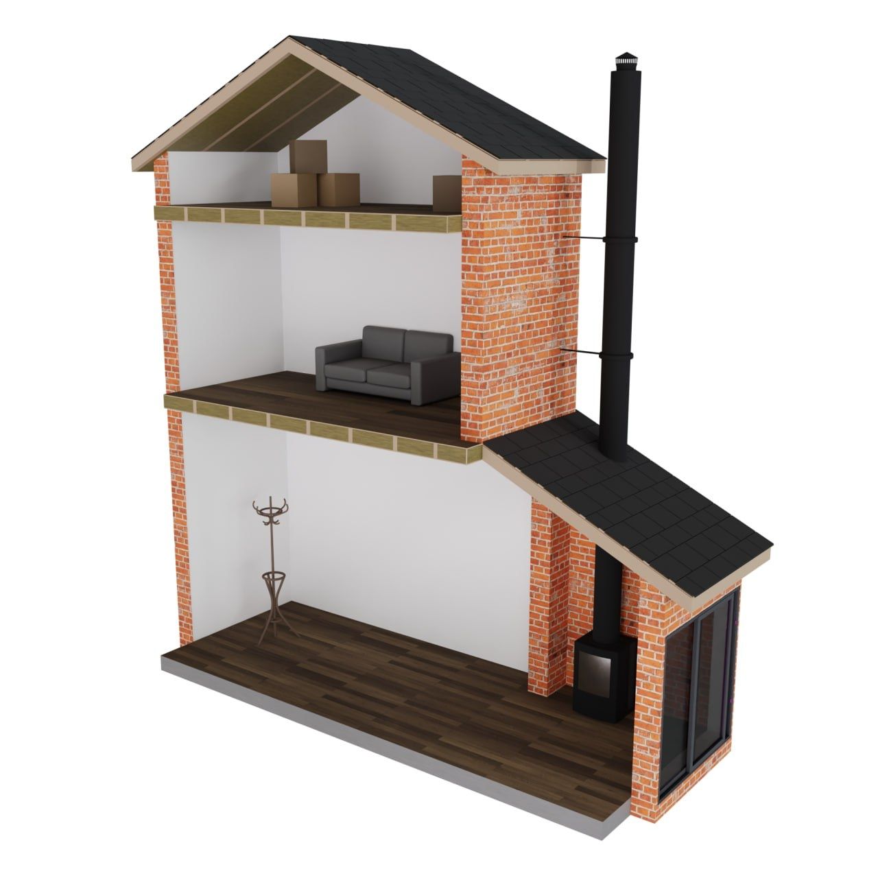 FLue for an extention of a house twin wall flue for an extension of the house