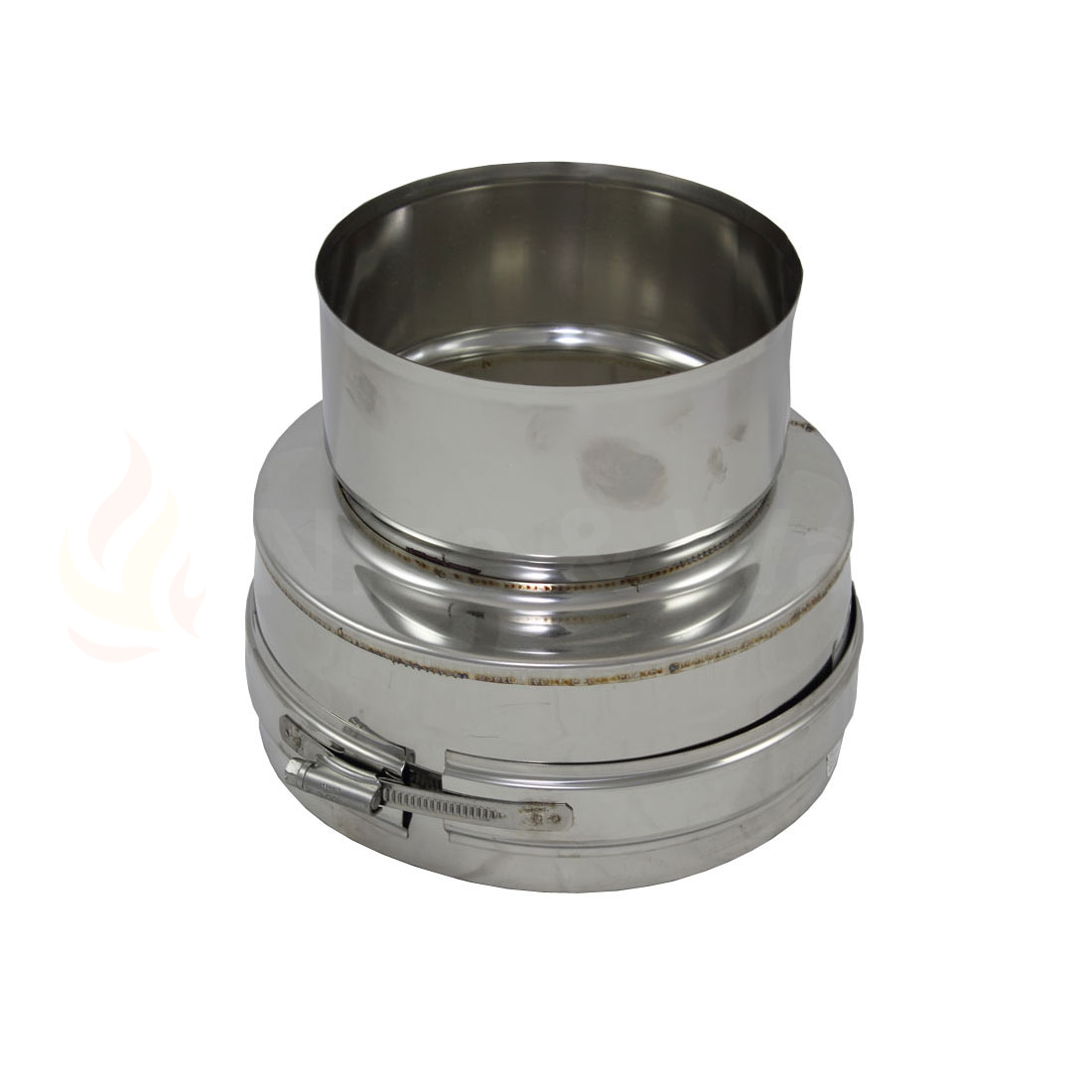 Twin wall (below) to flex adapter