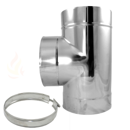 90º TEE with 2 locking bands and cap