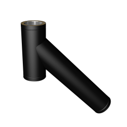 45º TEE -  long branch with 2 locking bands and cap