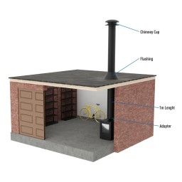 flue kit garage black