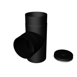 Stove Pipe 90 Degree T Piece With End Cap 6"