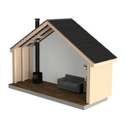 Flue Kit for Shed or Garden House (also flat roof) - black