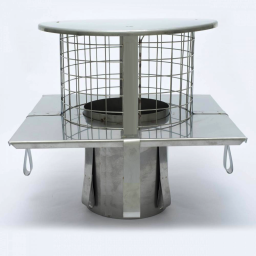 Square Based Pot Hanger Rain Cap With Bird Guard (St. steel or terracotta)
