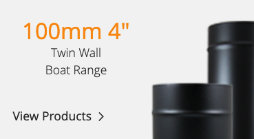 Flue kit 4" for canal boat