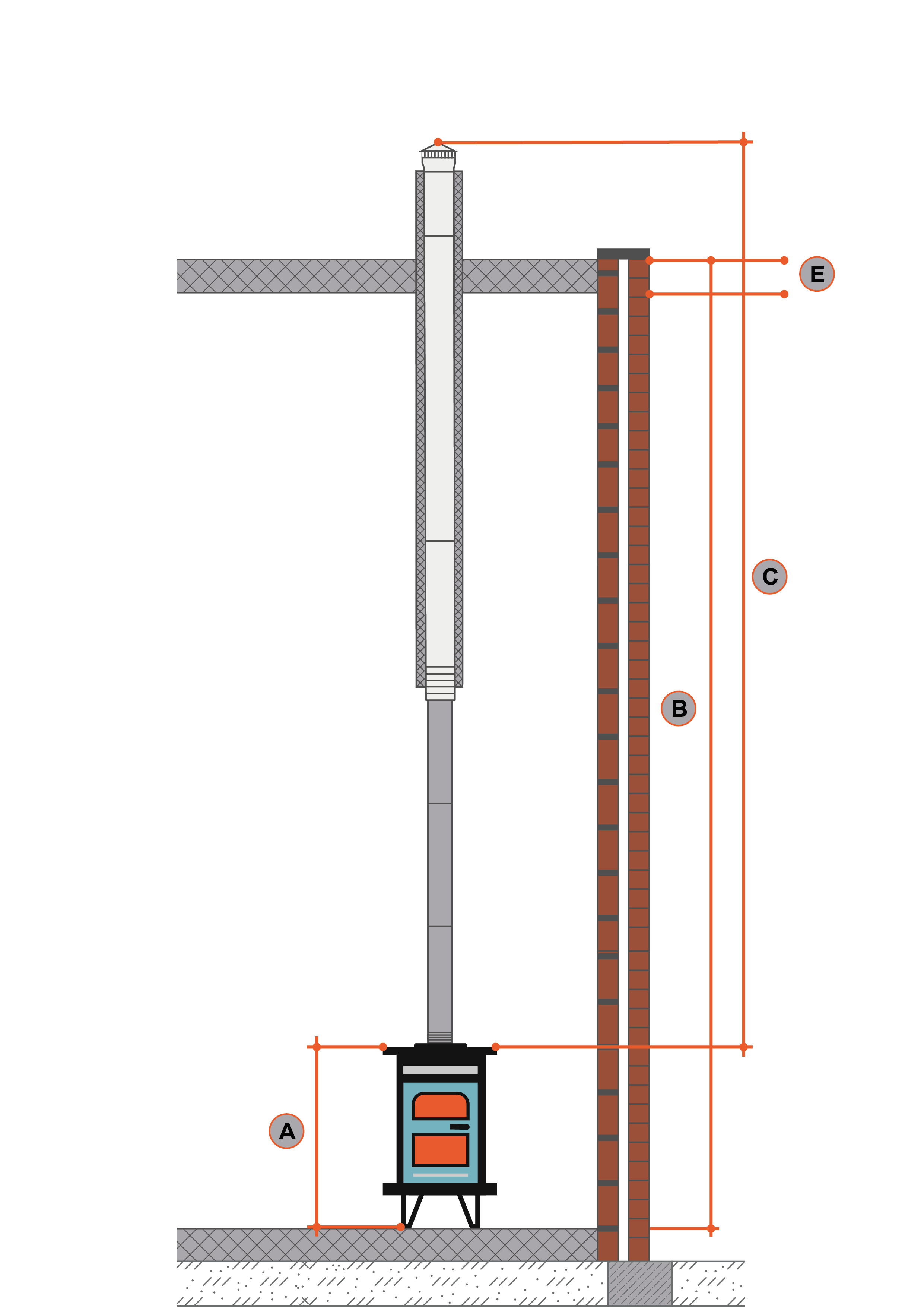 Flue for a shed/garage/terrace