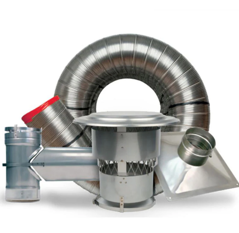 Flexible Chimney Liner Kit 5 inch x 40 Ft with Tee Connector