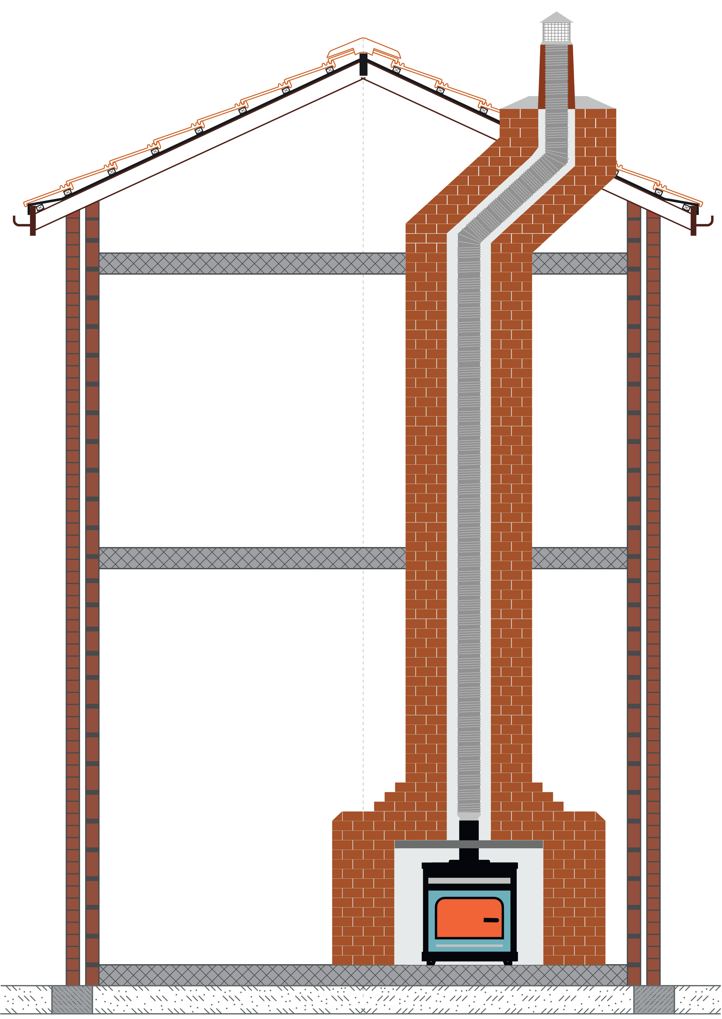 Chimney renovation flexible pipe